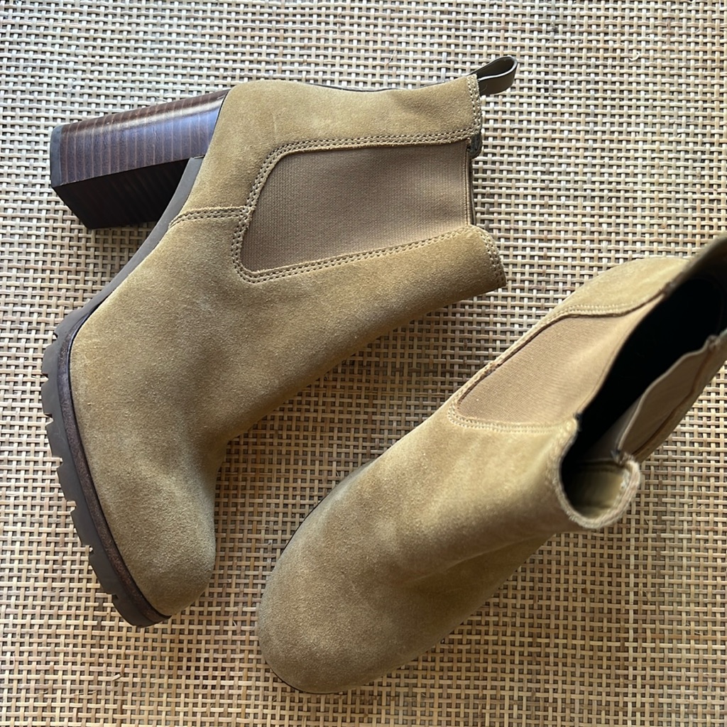 Tory Burch Lug Sole Suede Booties